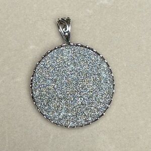 Druzy Pendant 925 Filigree Round Sparkle Quartz Pendant